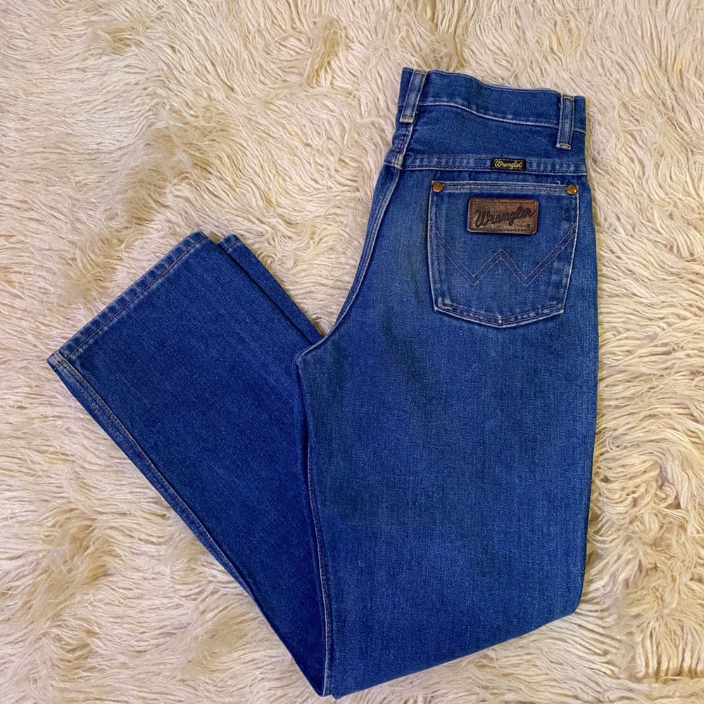 Vintage Wrangler No-Fault Denims High Waisted Straight Leg Jeans 401BWNR Size 16